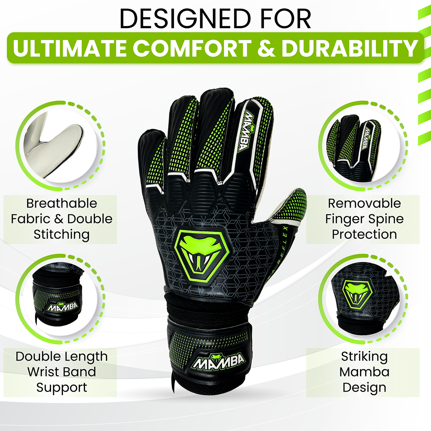 Mamba goalkeeper gloves & football shin pads
