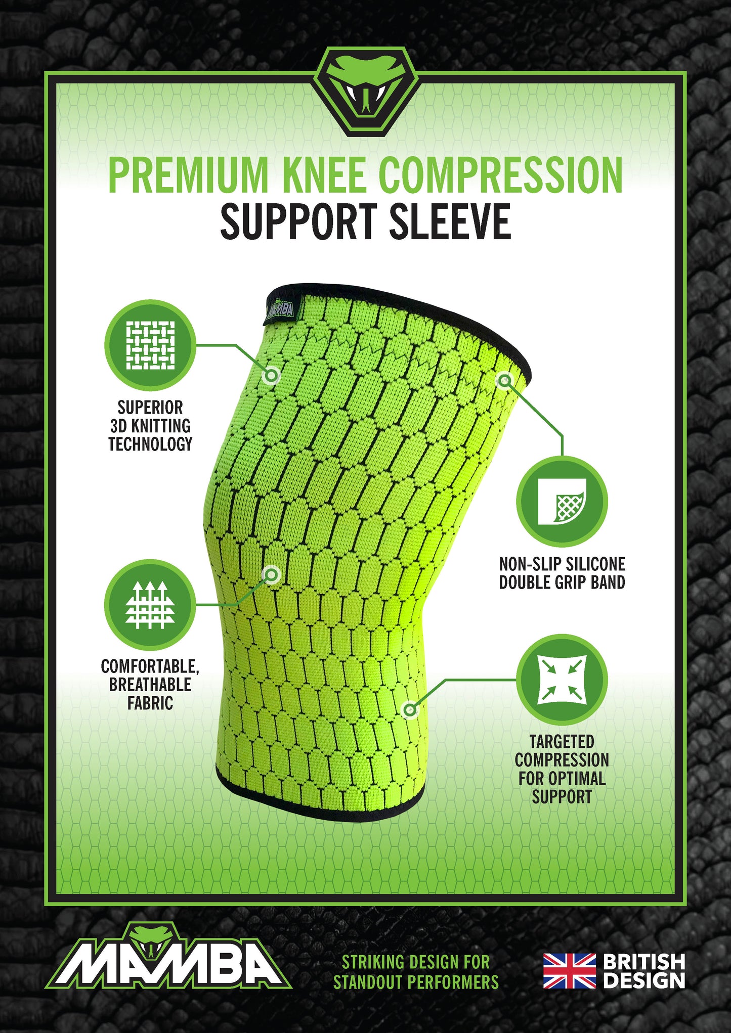MAMBA Knee Compression Sleeve PAIR